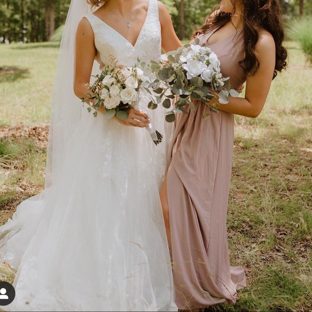 David’s bridal quartz bridesmaid dress halter top